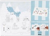 Kerst kalender, afm 30x42 cm, wit, 3 stuk/ 1 doos