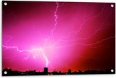 Tuinposter – Roze Bliksemschichten  - 90x60cm Foto op Tuinposter  (wanddecoratie voor buiten en binnen)