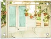Tuinposter – Buitenplekje met Plantjes - 40x30cm Foto op Tuinposter  (wanddecoratie voor buiten en binnen)