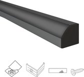 Aluminium led strip hoekprofiel zwart 1M breed - Compleet met afdekkap