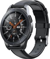 Bandje Voor Huawei Watch GT Leren Band - Zwart - Maat: 20mm - Horlogebandje, Armband