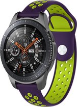 Bandje Voor Samsung Galaxy Watch Dubbel Sport Band - Paars Groen - Maat: 22mm - Horlogebandje, Armband