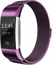 Fitbit Charge 2 milanese bandje (Large) - Paars - Fitbit charge bandjes