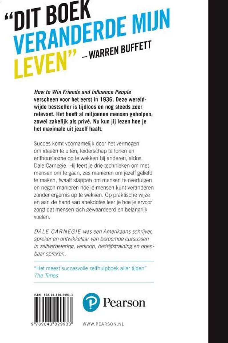 Hoe je vrienden maakt en mensen beinvloedt - back cover