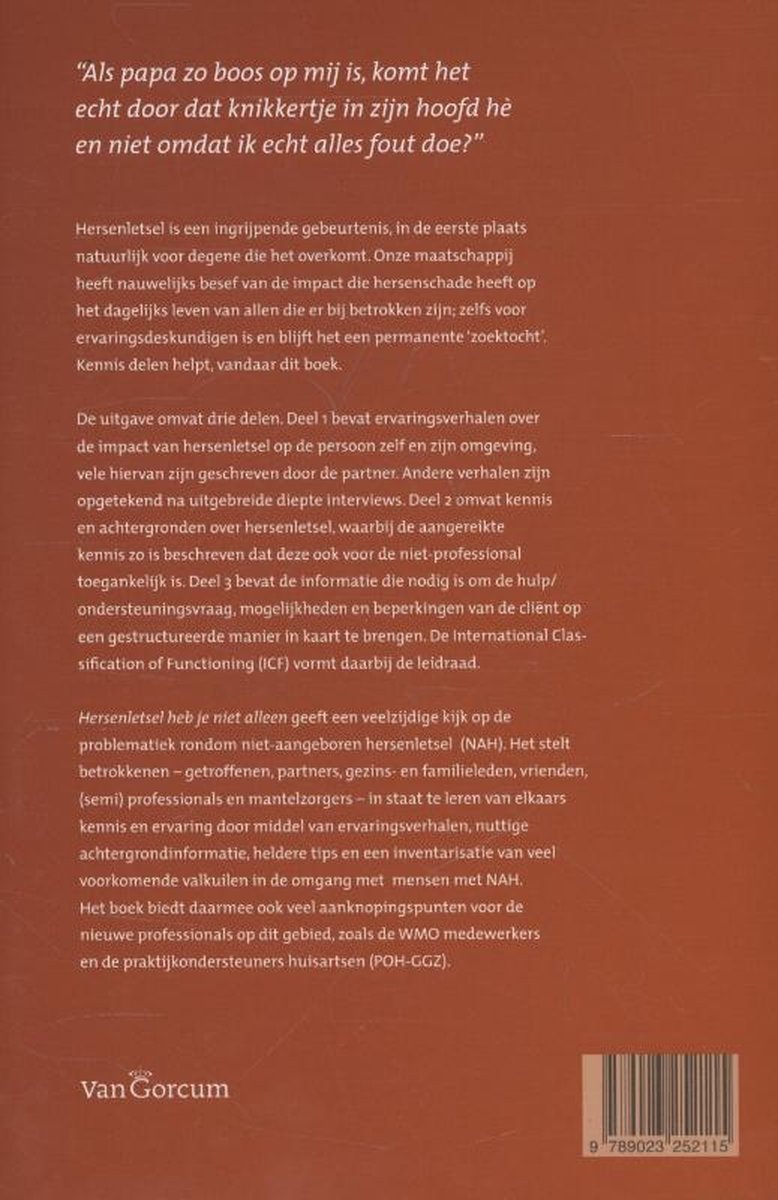 Hersenletsel heb je niet alleen - back cover
