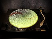 GEOMETRIC GREEN Felt Zoetrope Turntable Slipmat 12" - Premium slip mat – Platenspeler - for Vinyl LP Record Player - DJing - Audiophile - Original art Design - Psychedelic Art