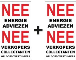 Brievenbussticker - Nee energie advies - Nee verkoop aan de deur.