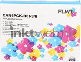 FLWR - Inktcartridge / BCI-6 / Multipack Zwart & Kleur - Geschikt voor Canon