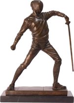 Bronzen beeld - Schermen Sport - Sculptuur - 31 cm hoog