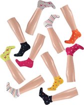 SOX 10 PACK Enkelsokken en Sneakersokken Multipack Felle kleuren Flamingo Dames Maat 37/42