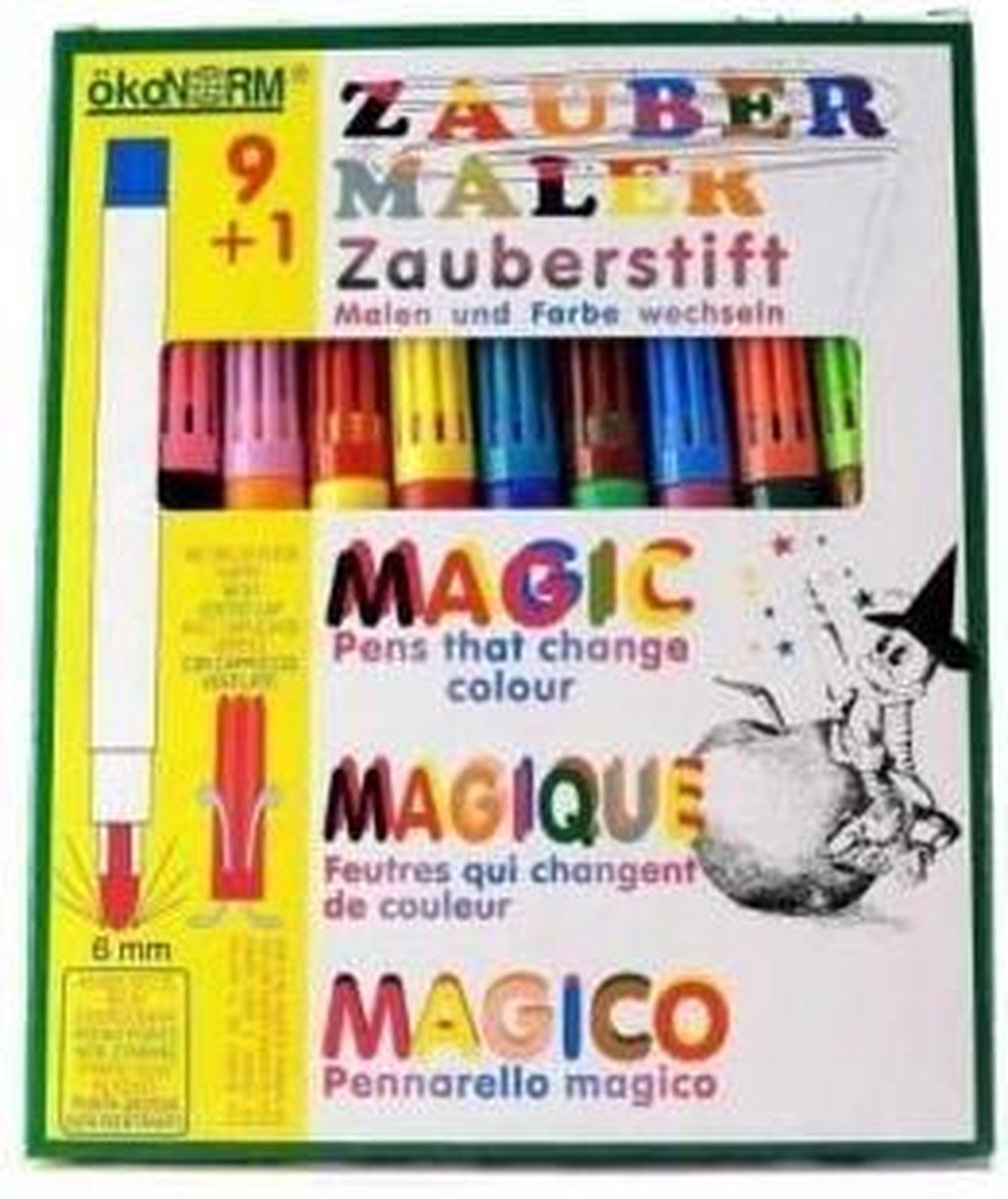 Oekonorm - Magic pen schrijvers - 9 stuks + 1 magie pen - Kindvriendelijk - Natuurlijk - Milieuvriendelijk