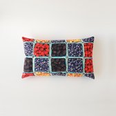 Swan Spring Raw Earth Fruit | Sierkussenhoes | Blauw | Rood | Oranjegeel | 30 x 50cm