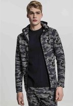Urban Classics - Interlock Camo Vest met capuchon - Camouflage - S - Zwart/Zwart