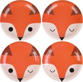 Feestbordjes vosjes karton 8 stuks