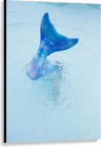 Canvas  - Blauwe Zeemeermin staart in het Water - 80x120cm Foto op Canvas Schilderij (Wanddecoratie op Canvas)