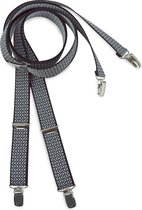 We Love Ties - Bretels - 100% made in NL, smal zwart patroon - zwart / wit