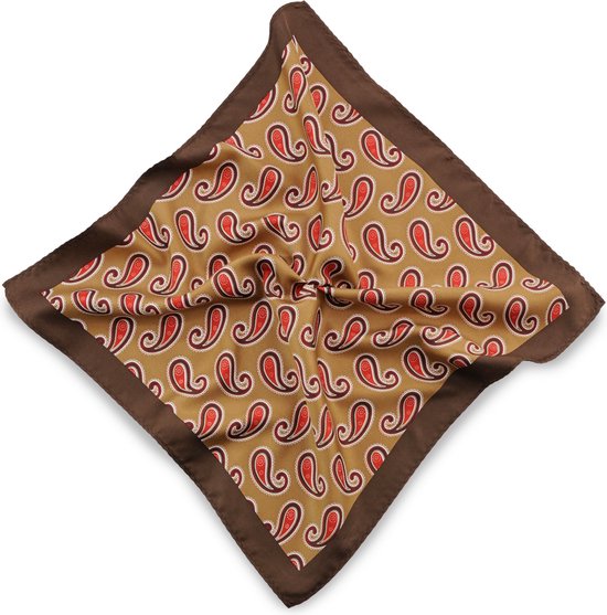 We Love Ties - Pochets - Pochet Gracious Paisley - bruin / rood / wit