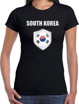 Zuid Korea landen t-shirt zwart dames - Zuid Koreaanse landen shirt / kleding - EK / WK / Olympische spelen South Korea outfit 2XL