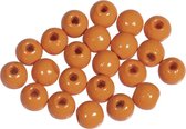 Oranje hobby kralen van hout 6mm - 345x stuks - DIY sieraden maken - Kralen rijgen hobby materiaal