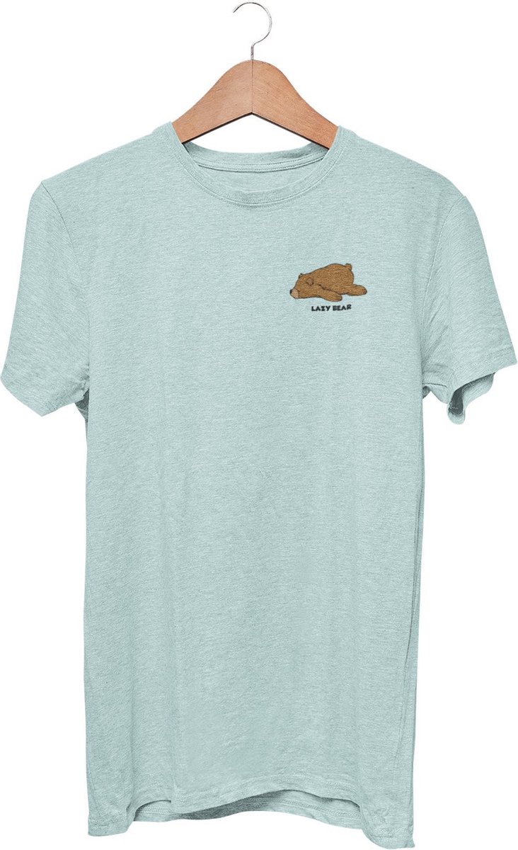 The lazy Bear | No Hat | T-Shirt | Heather Prism Ice Blue | XL