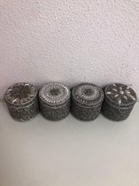 decoratieve grote glitter potjes - set van 4 stuks