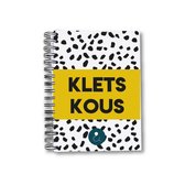 Uitsprakenboekje voor een jongen of meisje - Kletskous - kletspraat - Uitsprakenboekje Okergeel - cadeau peuter -Studio Ins & Outs