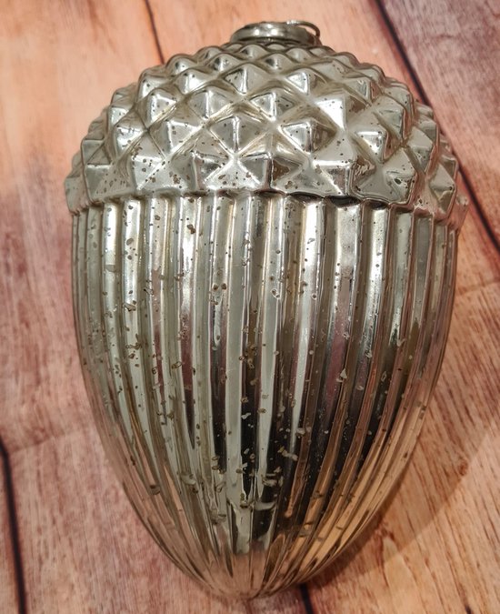 Zeer grote kerstbal - glas - 30 cm! - oud zilver | bol.com