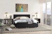 Boxspring Ibiza - Inclusief 7-zones pocketveringmatras - Zwart - 140x200 cm