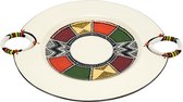 Decoratieve Ndebele schaal - Letsopa Ceramics -  Model Platte schaal: Ndebele | Handgemaakt in Zuid Afrika - Uniek - hoogwaardig keramiek - gemaakt door Letsopa Ceramics voor Nwabi