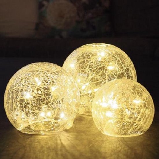 Handig gemiddelde rustig aan Led ballen 3-delig - Sfeer lampen LED - Glazen bollen - Sfeer verlichting -  Zilver | bol.com
