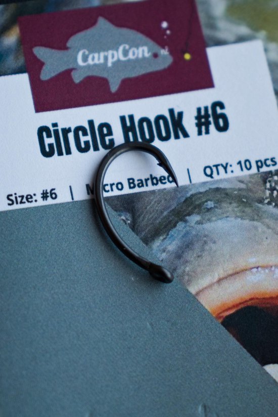Circle Hooks Karperhaken - Haakmaat #6 - 10 stuks - Teflon Coated Karper Haak - Vishaakjes