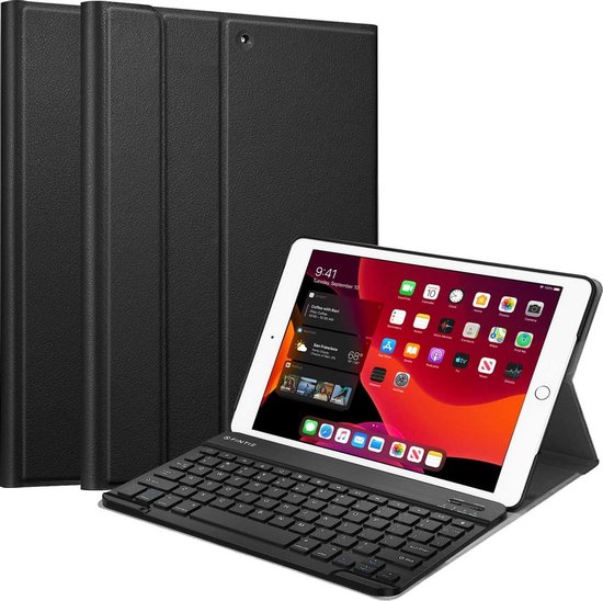 TQQ IPad-toetsenbordhoes – Voor 9e/8e/7e Generatie 10.2 Inch, Met Multi-touch Trackpad, 360° Draaibaar, Zwart 3 miniatura