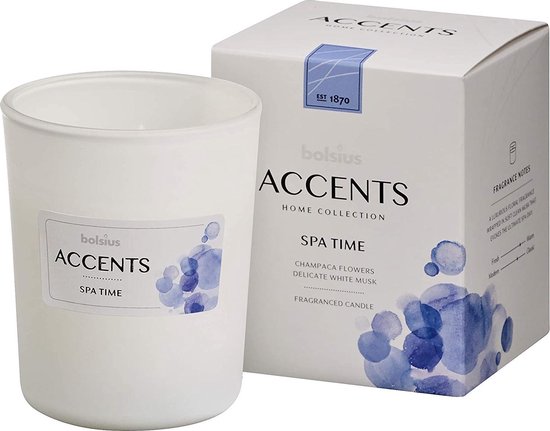 Bolsius Geurkaars Accents Spa Time 9,2 Cm Glas/wax Wit