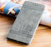 Hoogwaardig PU leren Bookcase voor Apple iPhone 8 | iPhone 7  | iPhone SE 2020 | Luxe Uitstraling | Lederen Wallet Case | Telefoonhoesje | Kaarthouder | Portemonnee | Grijs