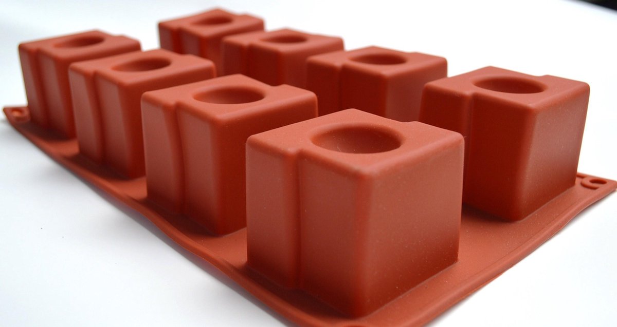 Siliconen bak en dessertvorm cubo