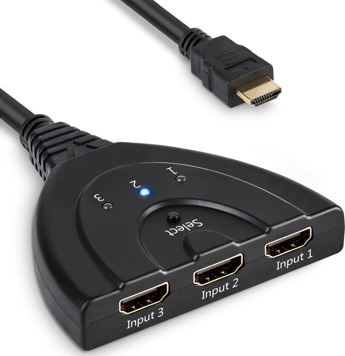 MMOBIEL HDMI Switch - 3 In naar 1 Uit - 1080p - Full HD - Pigtail - Indicatie LED - MMOBIEL