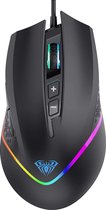 AULA F805 bedrade mouse optische RGB gaming muis - 6400DPI - zwart muizen (Windows/MAC)