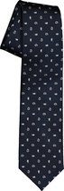 Pelucio stropdas - donkerblauw met wit dessin - Maat: One size