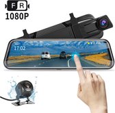 Teceye - Dashcam voor auto - Dashcam Voor en achter - + 32GB - Achteruitkijkspiegel - 10 inch scherm - Accu