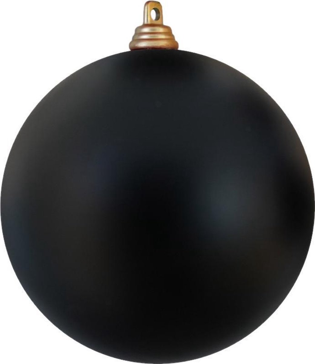 Kerstbal 8 cm zwart mat set 4 stuks - winterverlichting