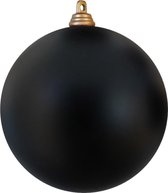 Kerstbal 8 cm zwart mat set 4 stuks