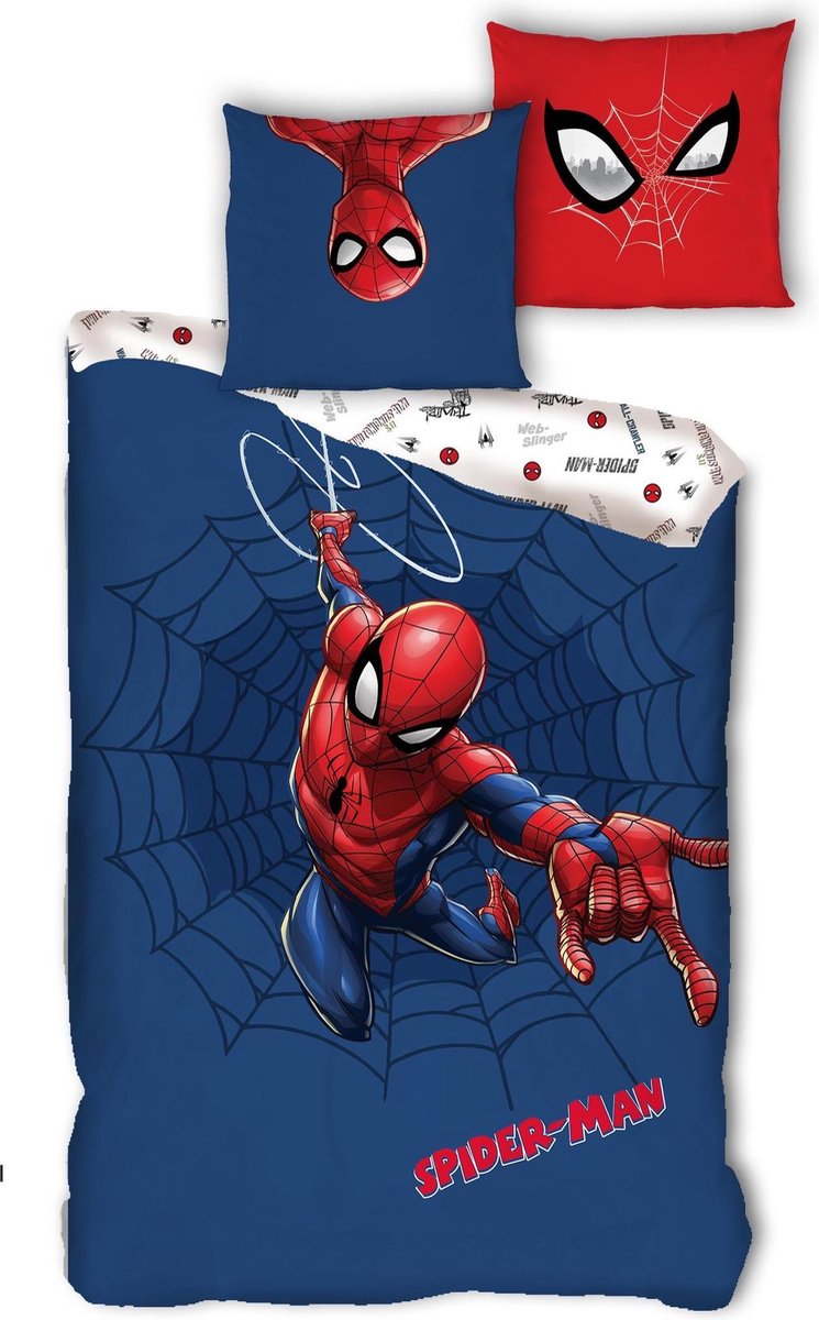 SpiderMan Dekbedovertrek Web - Eenpersoons - 140 x 200 cm - Polyester - Spider-Man