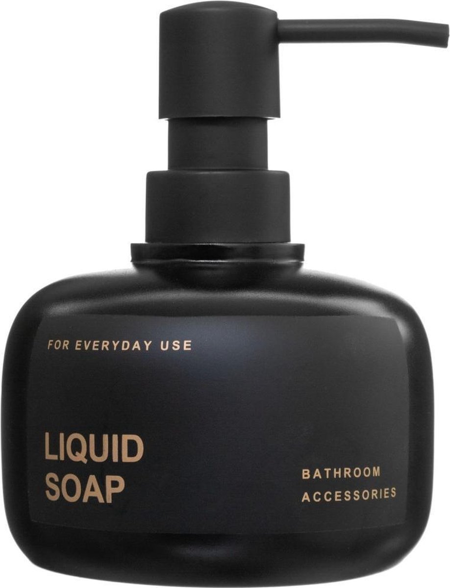 Zwart Polyresin Zeeppompje Zwarte Zeepdispenser voor vloeibare zeep