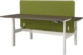 Duo bench slinger verstelbaar zit/zit bureau Teez breed 180CM diep 80CM bladkleur Havanna framekleur Wit (RAL9010)