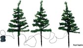 Led verlichting met timer-Kerstboom tuinstekers - Kerst- Binnen & buiten verlichting - 3 stuks-Sfeerverlichting-- Tuinverlichting- Feestverlichting- 50 cm
