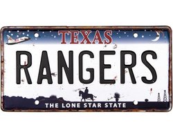 Signs-USA - Souvenir kentekenplaat nummerbord Amerika - verweerd - 30,5 x 15,3 cm - Texas Rangers