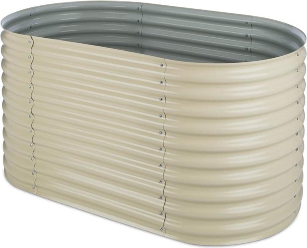 Blumfeldt metalen verhoogd bed, Weerbestendig plaatstalen verhoogd bed voor balkon & tuin, Roestvrijstalen verhoogd bed ovaal, Vrijstaande verhoogde bedden 160x80x80 cm, 804L plantenbak groot voor bloemen, fruit, groenten