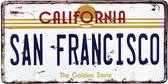 Signs-USA - Souvenir kentekenplaat nummerbord Amerika - verweerd - 30,5 x 15,3 cm - California - San Francisco