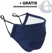 Mondmasker - Mondkapjes - One Size - Navy - Mondkapje Wasbaar - Mondmasker - Mondkapje katoen - Mondkapje met filter - Mondkapje met neusbeugel - Neusclip - Verstelbaar - Mondkapje