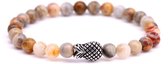 FortunaBeads Piney Crazy Agate Armband Heren – Oker Geel – Large 20cm